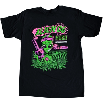 Seven Leaf Alien OG Kush Black Light Strain T-Shirt
