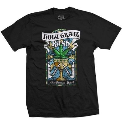 Seven Leaf Holy Grail Kush Strain Black T-shirt