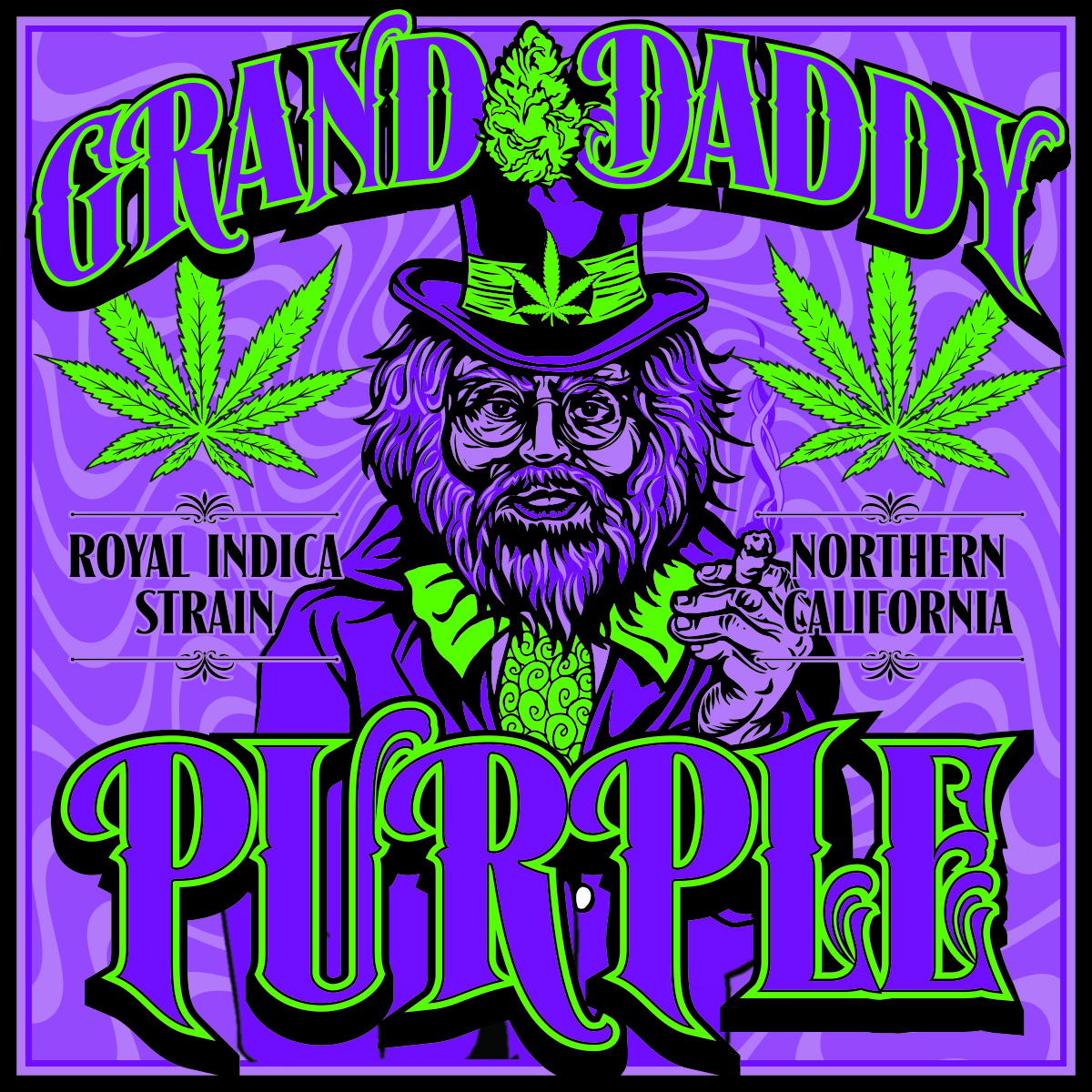 Seven Leaf Granddaddy Purple Strain Sticker