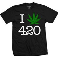 I Love 420 Pot Leaf Black T-Shirt – Men’s 