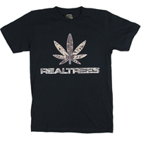 Real Trees Camo Black T-Shirt By SevenLeaf.com