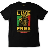 RastaEmpire Live Free Rasta Lion Black T-Shirt - Men's