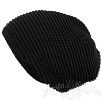 Solid Black Oversized Beanie Cap