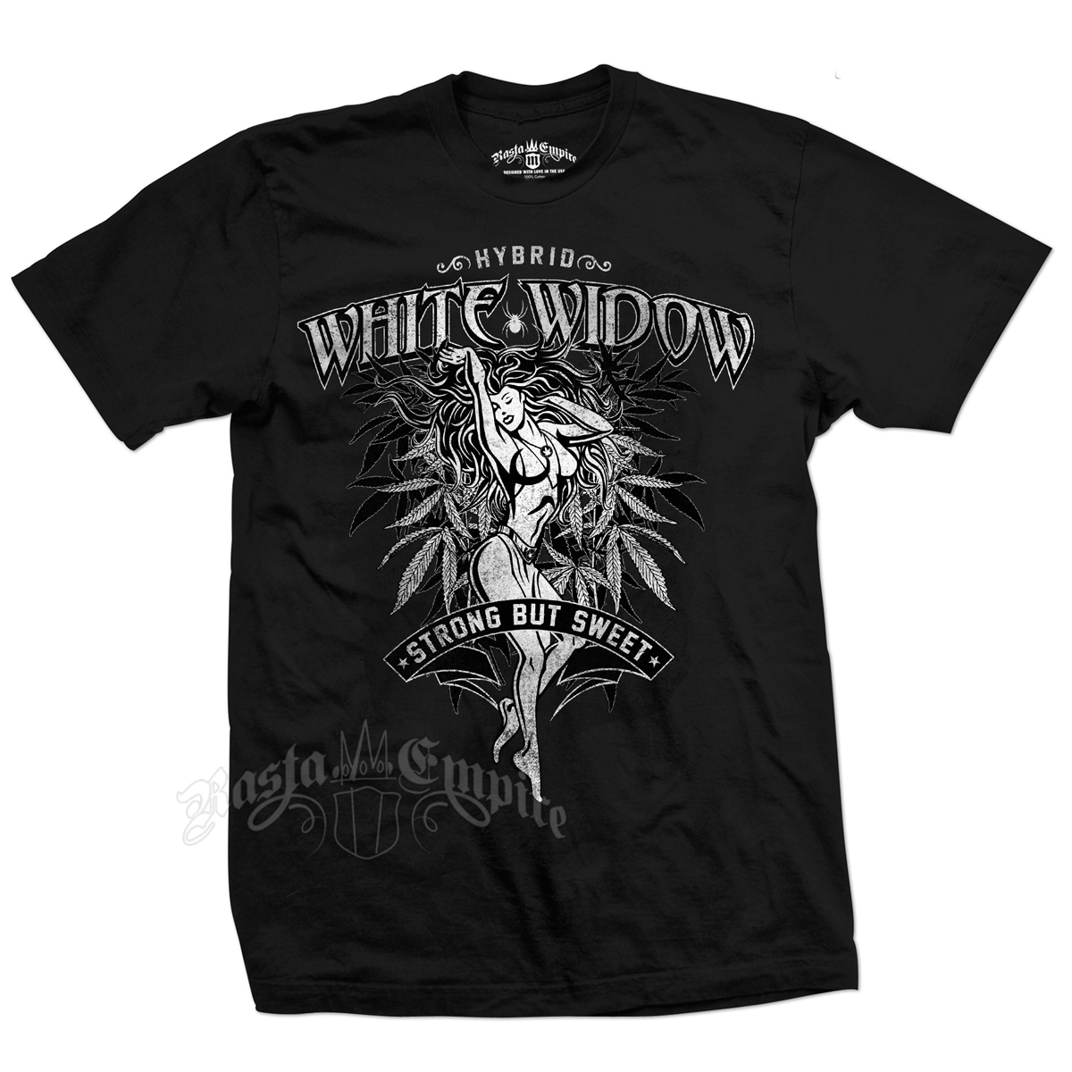 Seven Leaf White Widow Strain Black T-Shirt – Men’s 