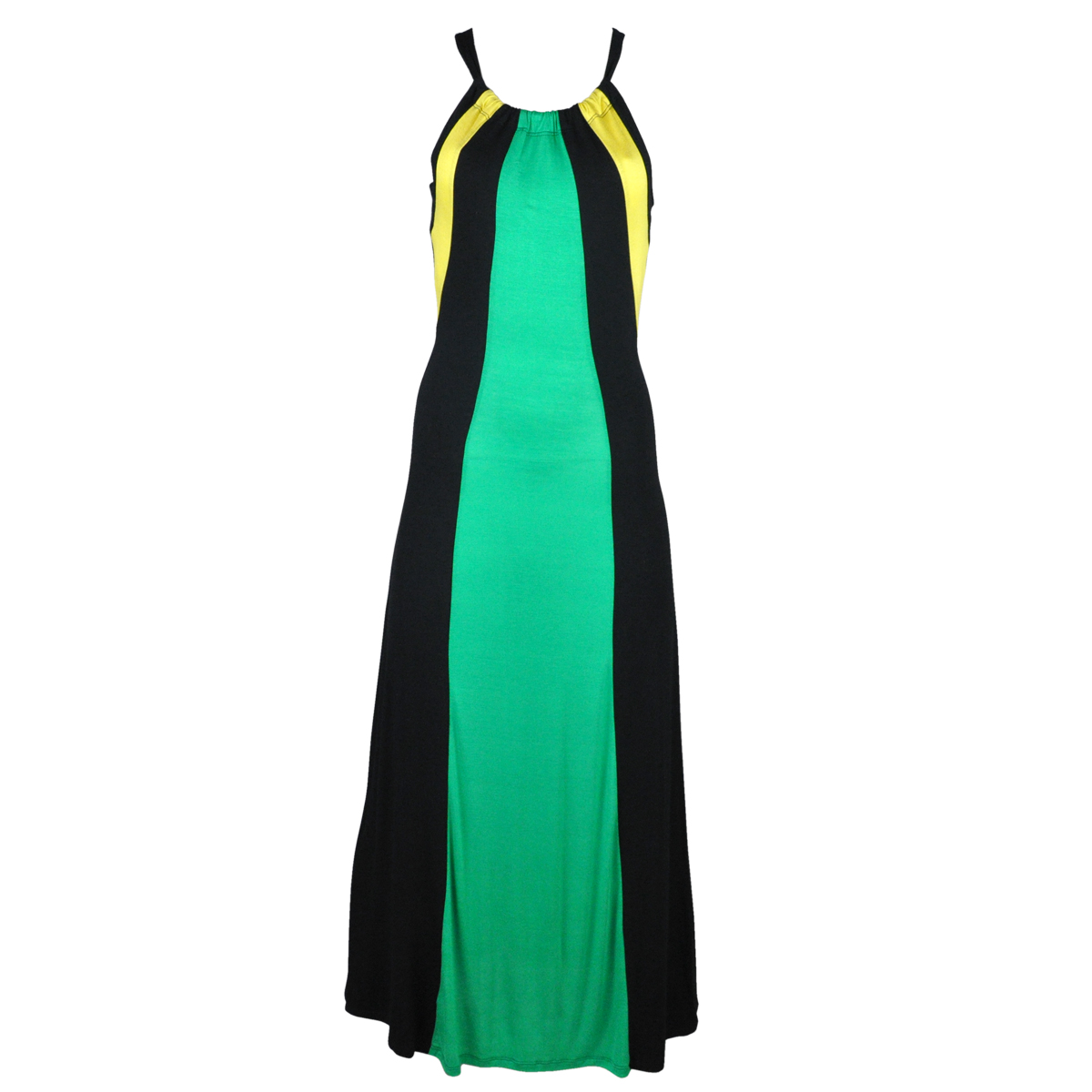 Jamaican Drawstring Racerback Maxi Dress 