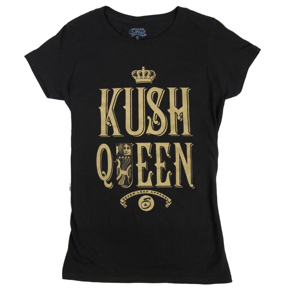 Seven Leaf Kush Queen Black T-Shirt - Women's