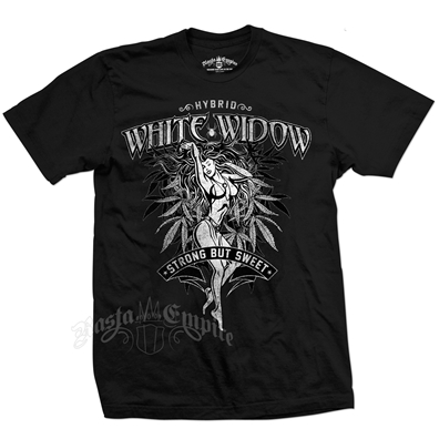 Seven Leaf White Widow Strain Black T-Shirt – Men’s