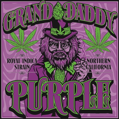 Seven Leaf  Granddaddy Purple Strain Sticker