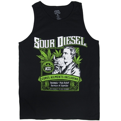 Seven Leaf Sour Diesel Strain Black Tank Top - Men's