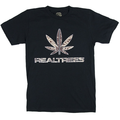 Seven Leaf Real Trees Camo Black T-Shirt - Men's