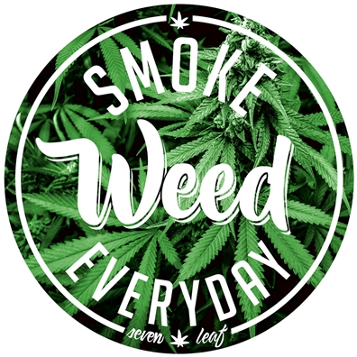 Seven Leaf - Smoke Weed Everyday - 4"x4" Sticker