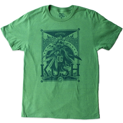 SEVEN LEAF OG KUSH STRAIN GREEN HEATHERED T-SHIRT - MEN'S