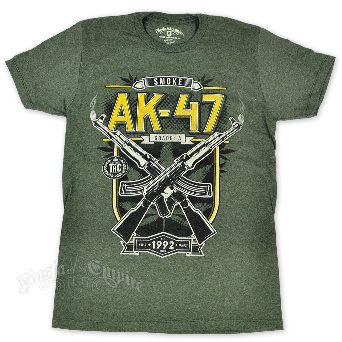 Download Seven Leaf AK-47 Strain Heather Military Green T-Shirt - Men's